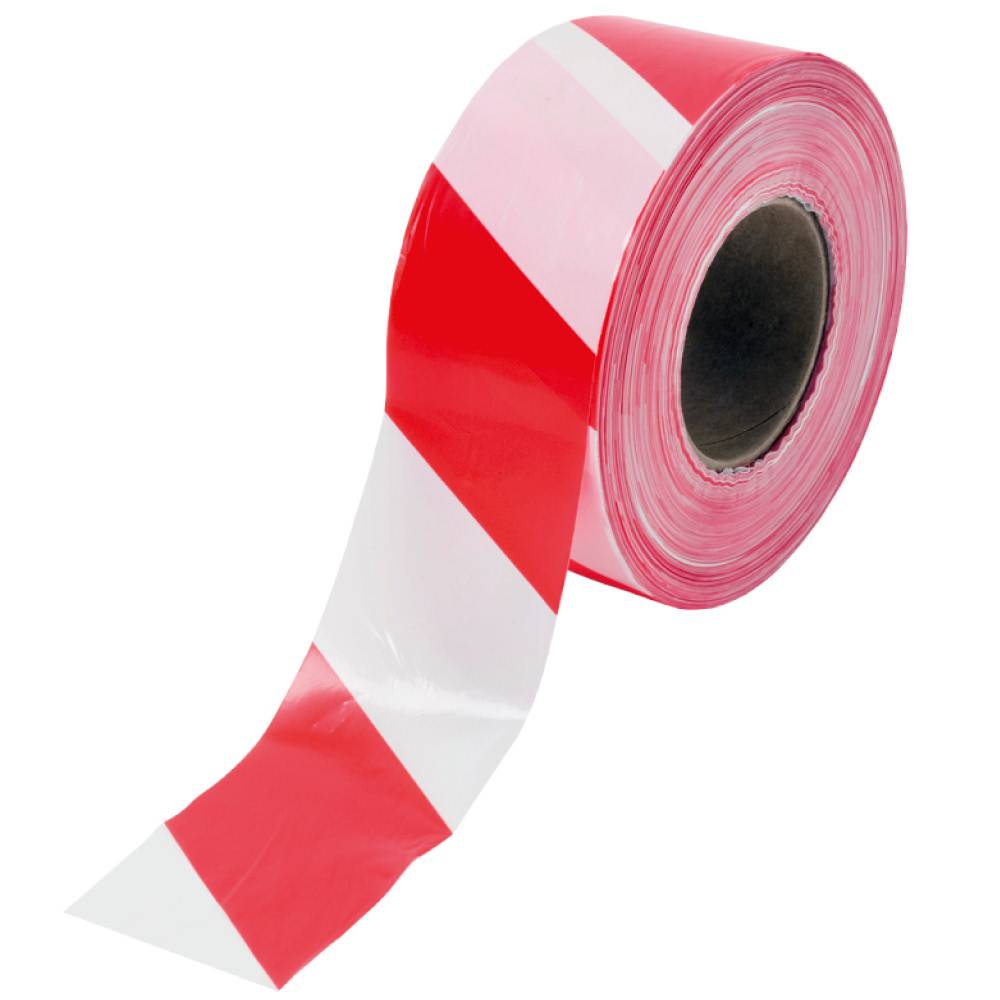 New Boxed Barrier Tape Hazard Safety Warning Red White Non Adhesive 500m x 72mm 