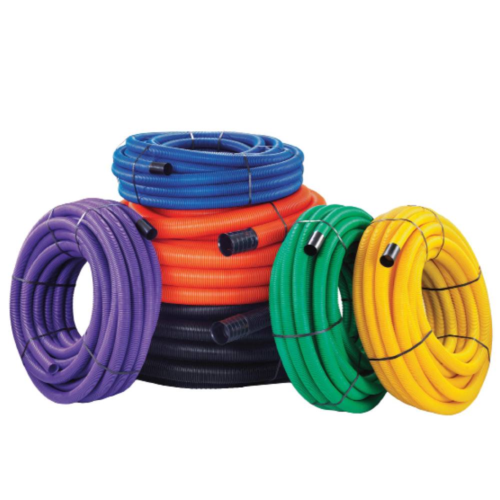 94/110mm x 50m Twinwall Blue Water Coiled Ducting
