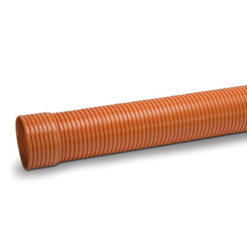 Polypipe 225mm x 3m Polysewer Integral Socket Pipe Inc Seal