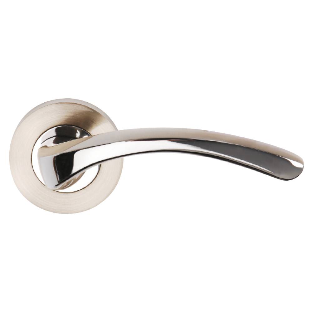 Details about   1-10 PAIRS OF CHROME DOOR HANDLES Arched Lever Round Rose  D1