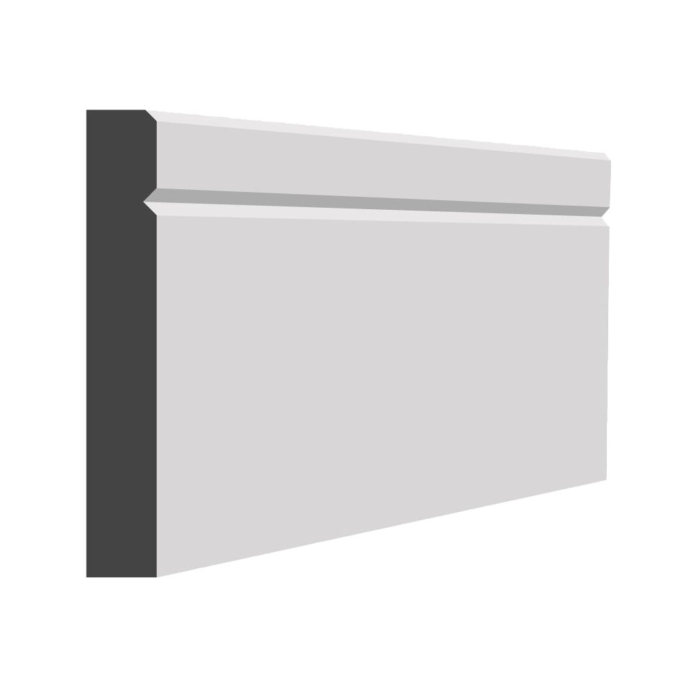 Buy 4.4m Primed MDF Chamfered &amp; V Grooved Skirting 18 x 68mm FSC®, Skirting  Product suppliers UK - Eh Smith